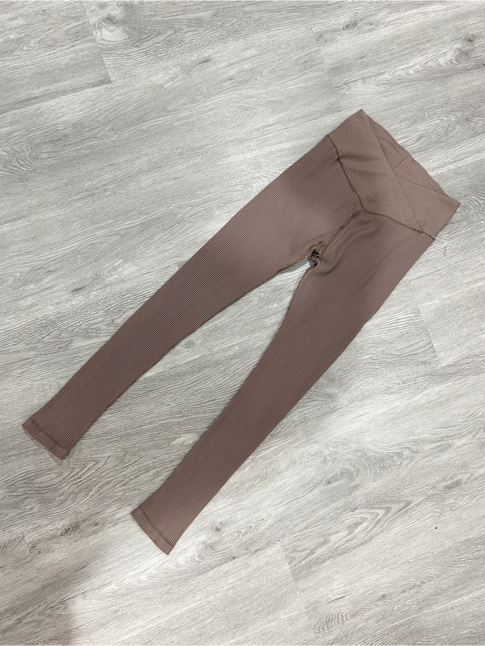Aeropostale Girls Ribbed Leggings - Mauve Brown